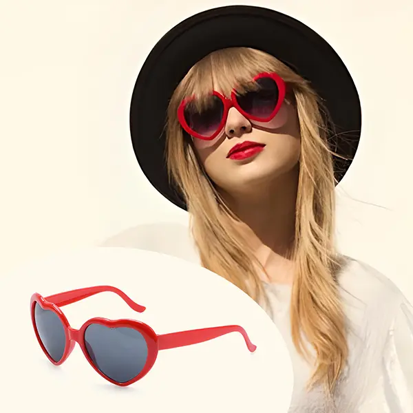 heart sunglasses, red heart sunglasses, taylor swift sunglasses, taylor swift red heart sunglasses