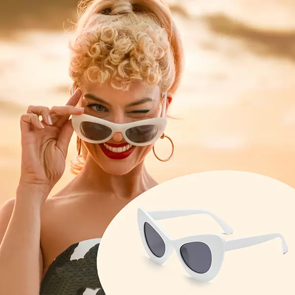 cat eye sunglasses, barbie sunglasses, white cat eye sunglasses